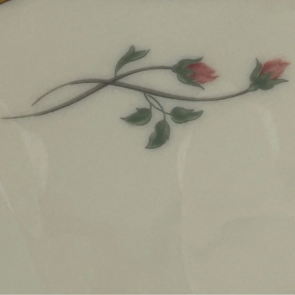 LENOX Vintage Rose Manor Cake plate Collectible Cream Pink Green with Gold trim